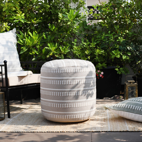 LR Home Atlantis 34011 Beige Pouf