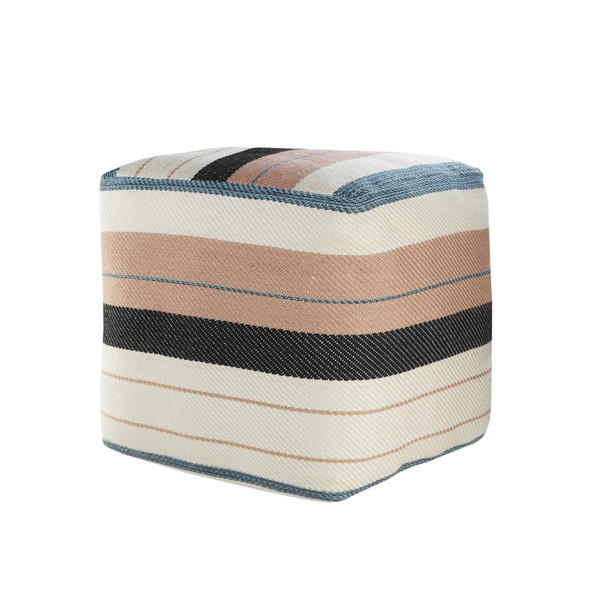 LR Home Atlantis 34017 Ivory Multi Pouf
