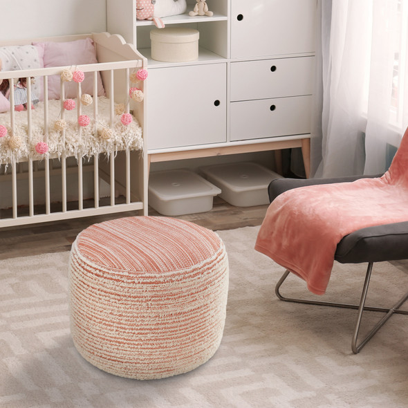 LR Home Havana 34025 Coral White Pouf