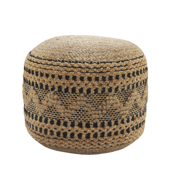 LR Home Spruce 34028 Tan Black Pouf
