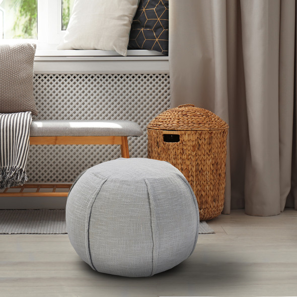 LR Home Zion 34030 Micro Chip Gray Pouf