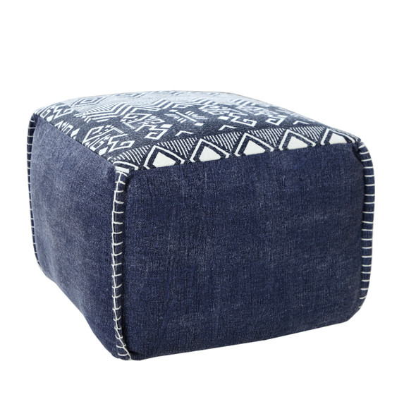 LR Home Pacifica 34042 Blue White Pouf