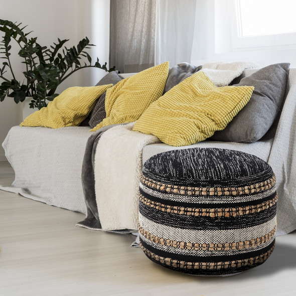 LR Home Enigma 34043 Black Pouf