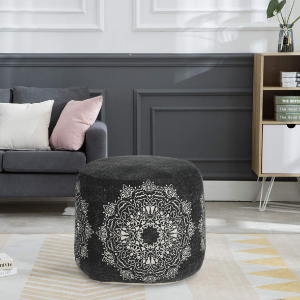 LR Home Enigma 34047 Black Pouf