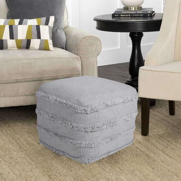 LR Home Revelation 34049 Light Gray Pouf