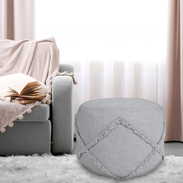 LR Home Revelation 34053 Light Gray Pouf