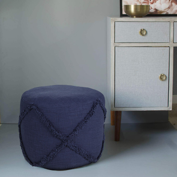 LR Home Revelation 34056 Navy Blue Pouf