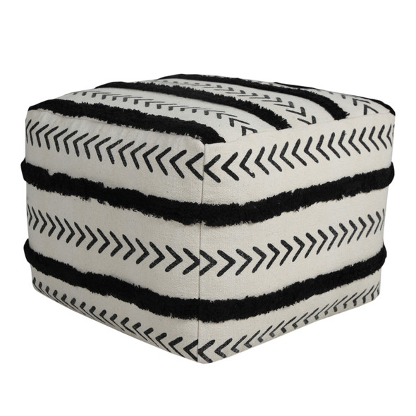 LR Home Avant-garde 34057 Black White Pouf