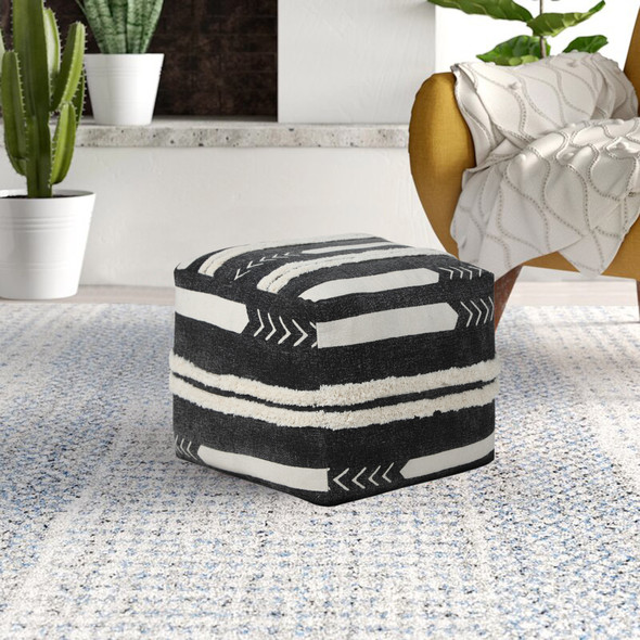LR Home Avant-garde 34060 Black White Pouf