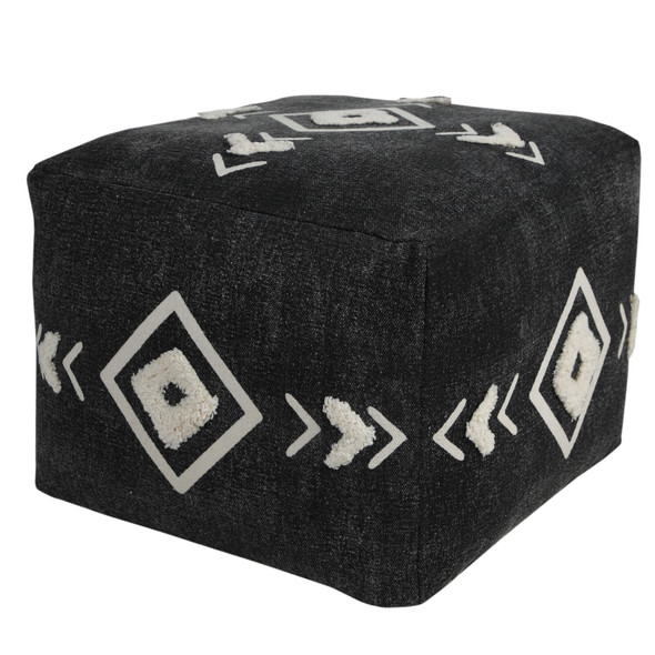 LR Home Avant-garde 34062 Black White Pouf