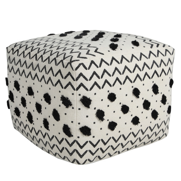 LR Home Avant-garde 34063 Black White Pouf