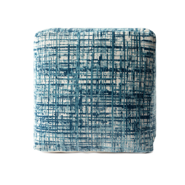 LR Home Milano 34104 Teal Ivory Pouf