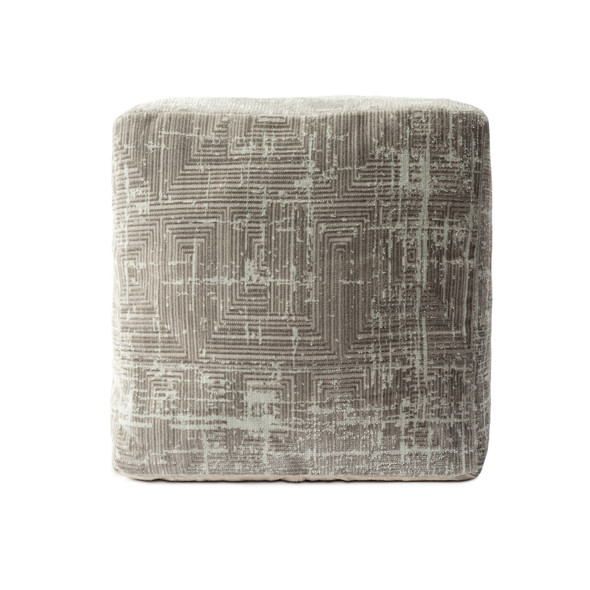 LR Home Milano 34106 Gray Ivory Pouf