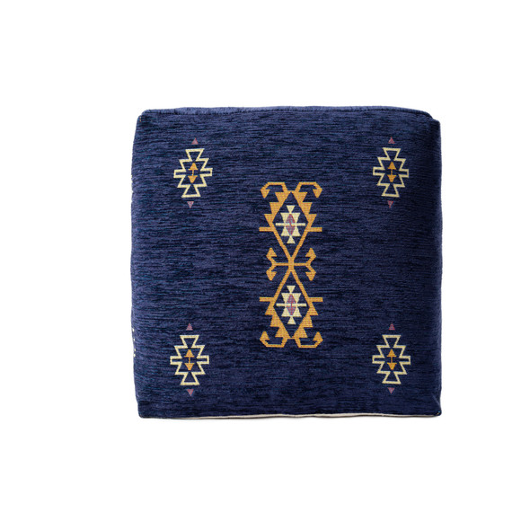 LR Home Milano 34107 Navy mustard Pouf
