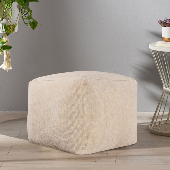 LR Home Yakar 34130 Ivory Pouf