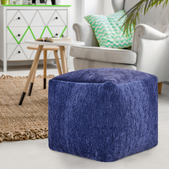 LR Home Yakar 34133 Navy Blue Pouf