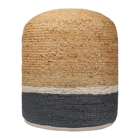 LR Home Jute Poufs 34137 Natural  Gray Pouf