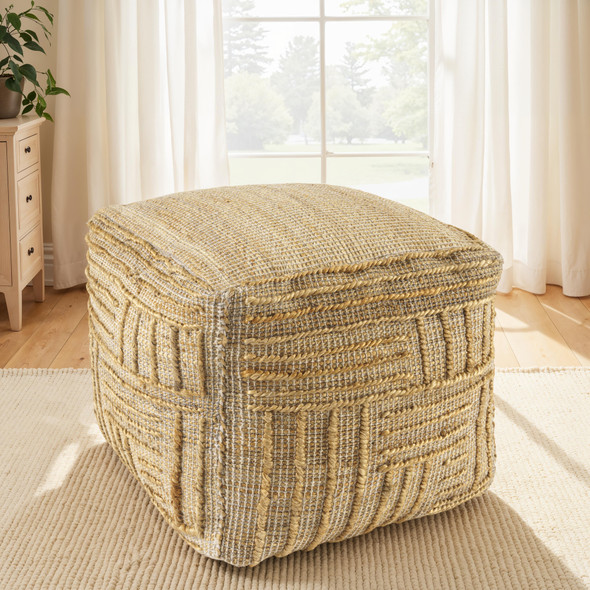 LR Home Maples 34161 Brown Pouf
