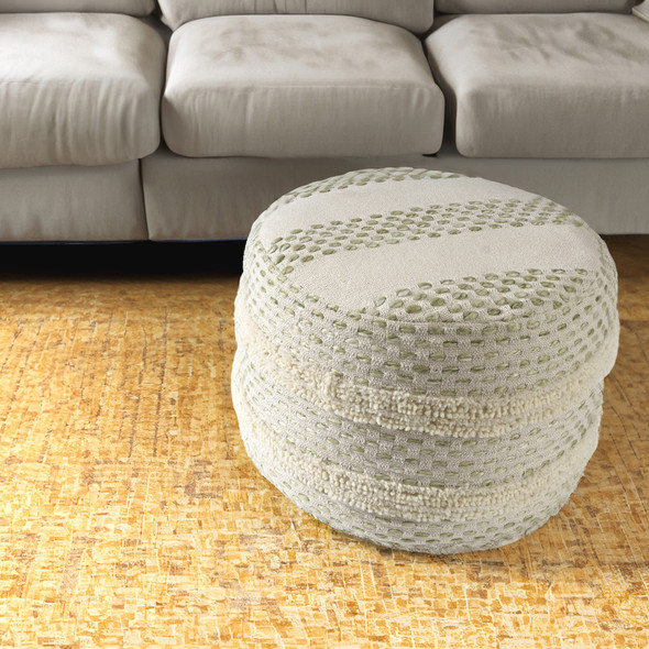 LR Home Dash 34183 Sage Green Pouf
