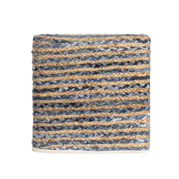 LR Home Serena 34242 Denim Beige Pouf