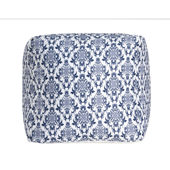 LR Home Isalyn 34244 Blue White Pouf