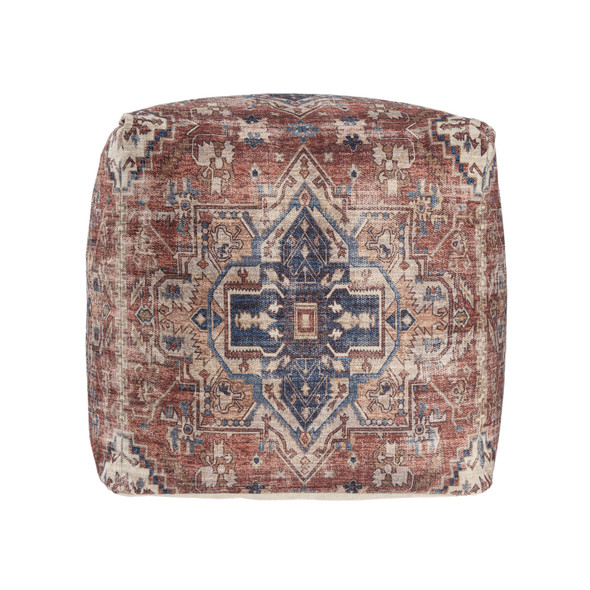 LR Home Taj 34284 Rust Navy Pouf