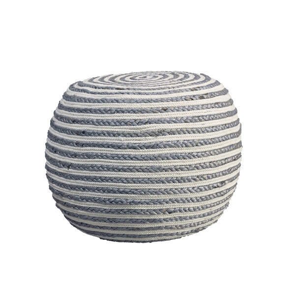 LR Home Serena 99704 Grey White Pouf