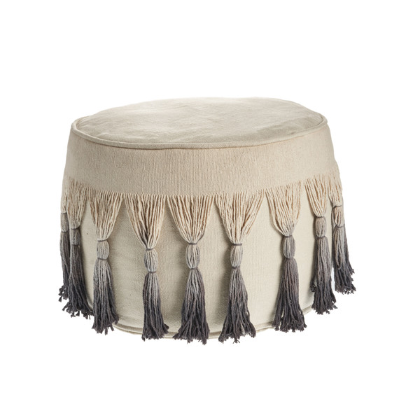 LR Home Astrid 99713 Natural Grey Pouf