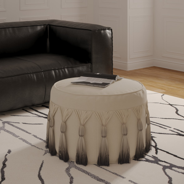 LR Home Astrid 99713 Natural Grey Pouf