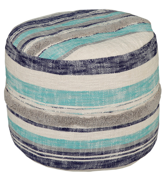 LR Home Enigma 99719 Blue Ivory Pouf