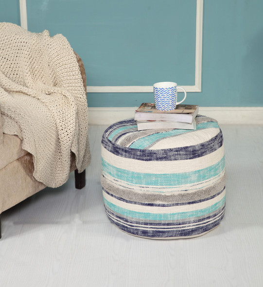 LR Home Enigma 99719 Blue Ivory Pouf