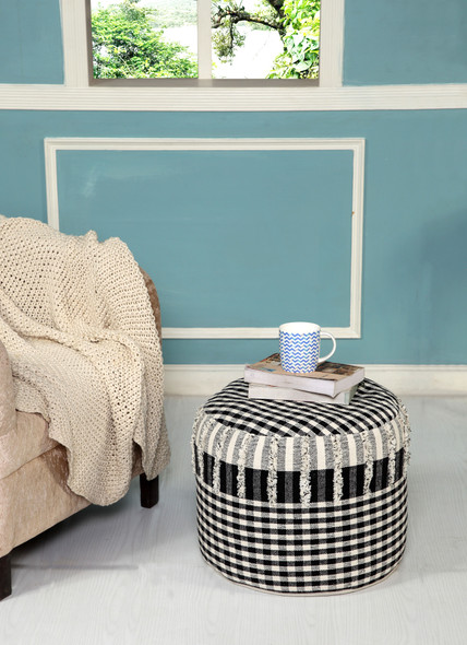 LR Home Enigma 99721 Blue Ivory Pouf