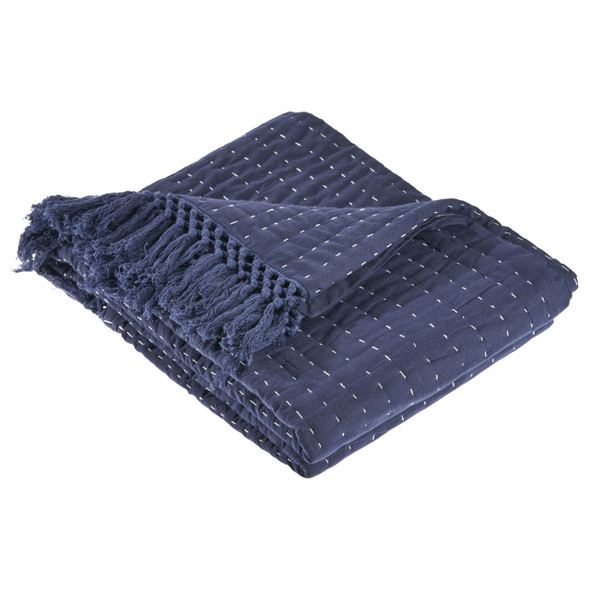 LR Home Lux 05291 Navy Off-White Throw