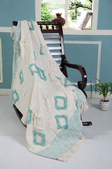 LR Home Diamond 80142 Sky Blue Throw
