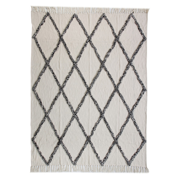 LR Home Diamond 80143 Black Natural Throw