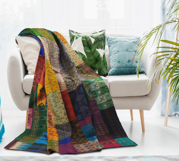 LR Home Kantha 80152 Multi Throw