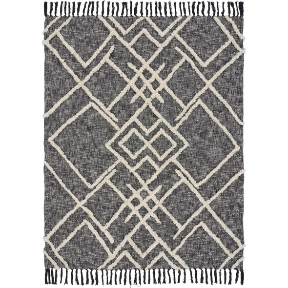 LR Home Diamond 80166 Black White Throw