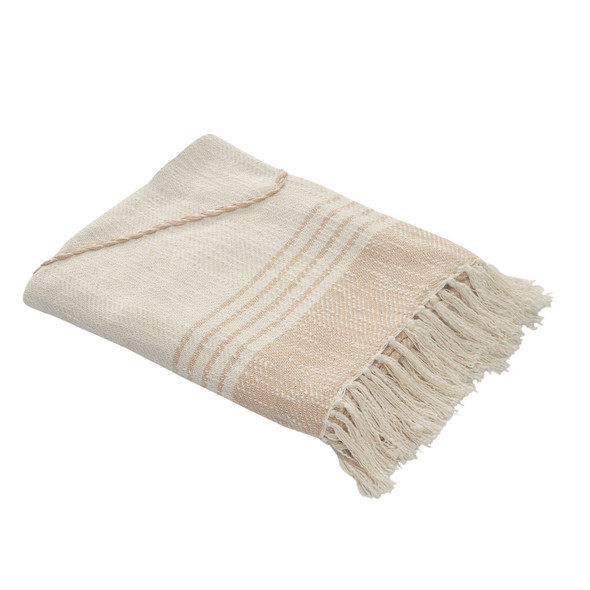 LR Home Arizona 80188 Peach White Throw
