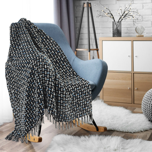 LR Home Ranger 80190 Black Blue Throw