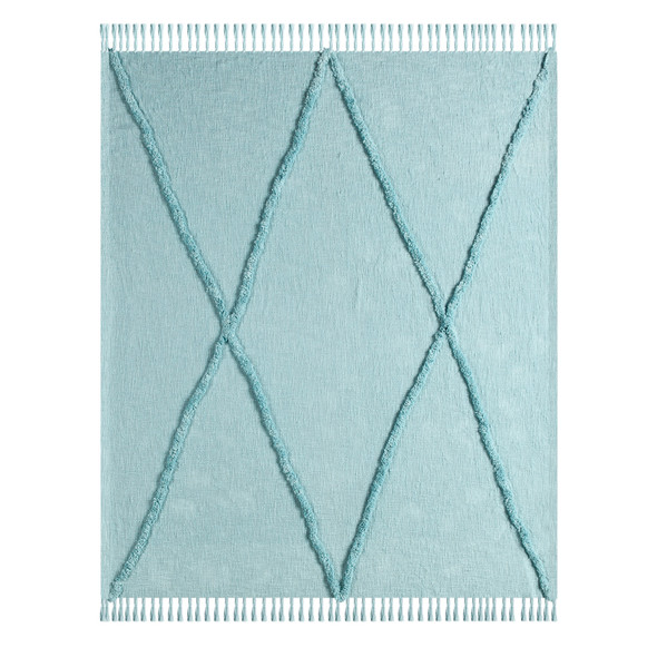 LR Home Diamond 80195 Aqua Sky Blue Throw
