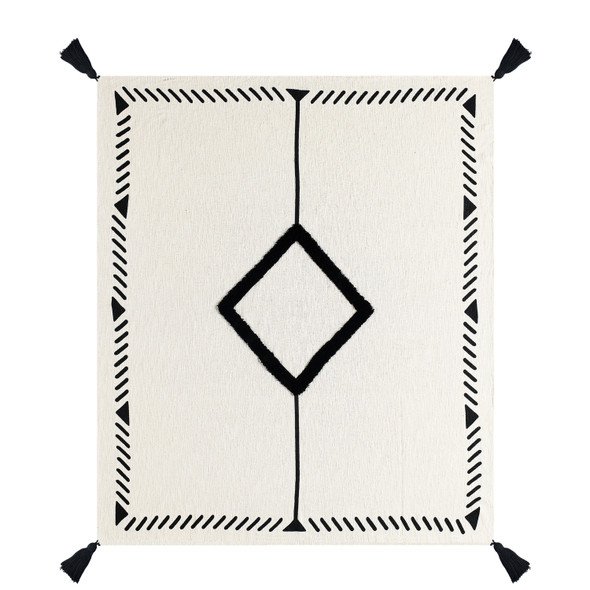 LR Home Avant-garde 80200 Black White Throw