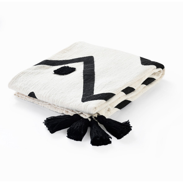 LR Home Avant-garde 80202 Black White Throw