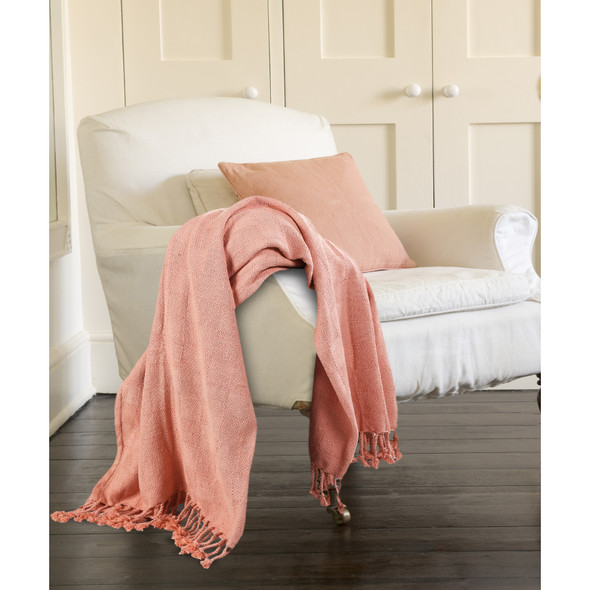 LR Home Heather 80214 Coral Pink Throw