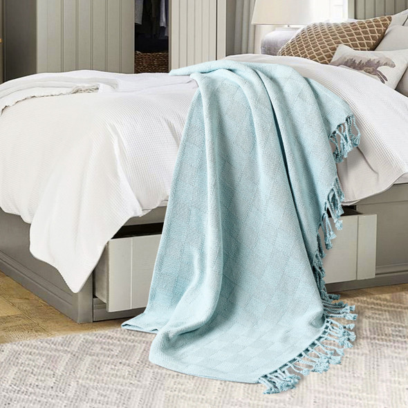 LR Home Heather 80215 Light Blue Throw