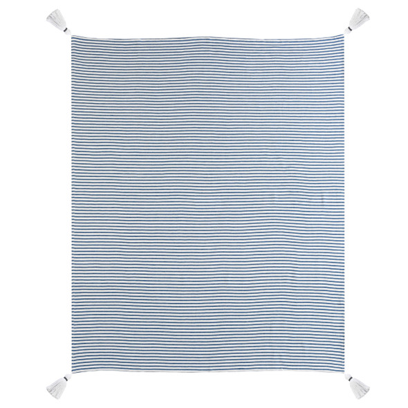 LR Home Insignia 80216 Blue Ivory Throw