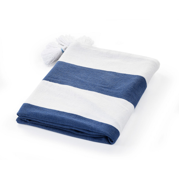 LR Home Marlin 80217 Navy Blue White Throw