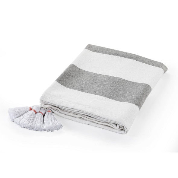 LR Home Marlin 80219 Light Gray White Throw