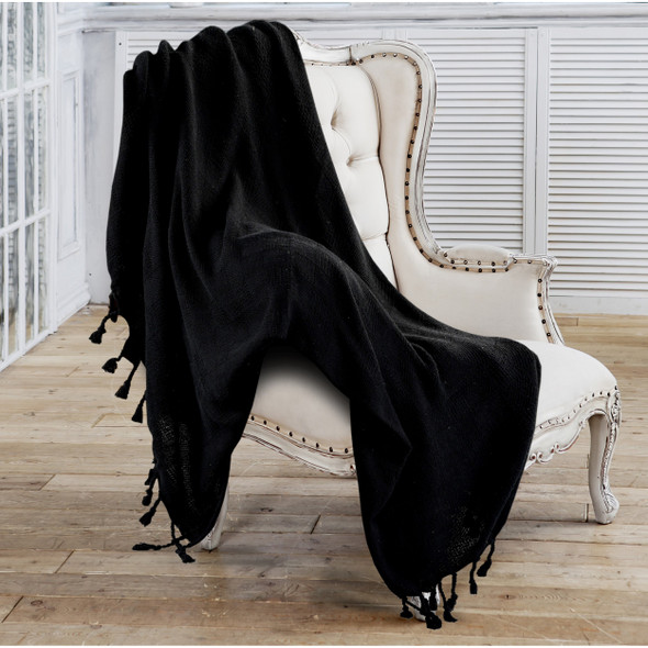 LR Home Heather 80264 Jet Black Throw