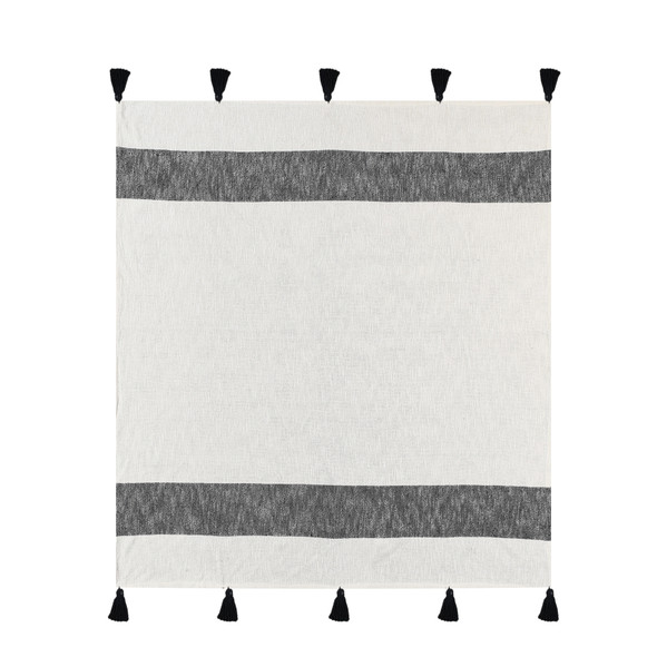 LR Home Borderline 80277 Black White Throw