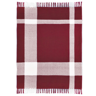 LR Home Highland 80284 Rio Red White Throw